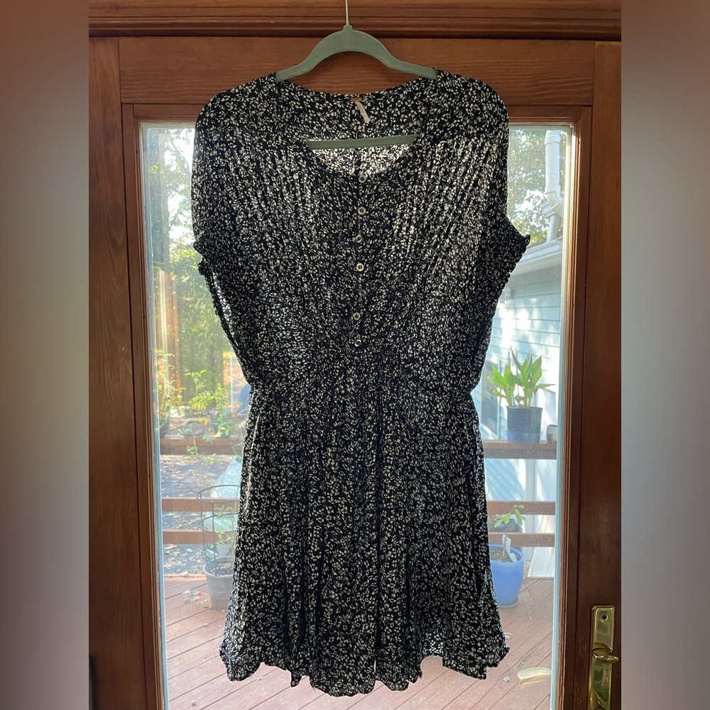 Black and white floral free people dress